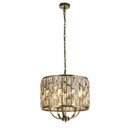 6585-5AB Bijou Antique Brass & Champagne Glass Pendant Light Searchlight
