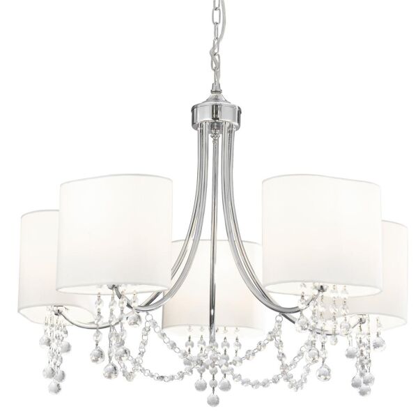 1055-5CC Nina 5Lt Lampa wisząca - Chrome, kryształ Searchlight od ręki