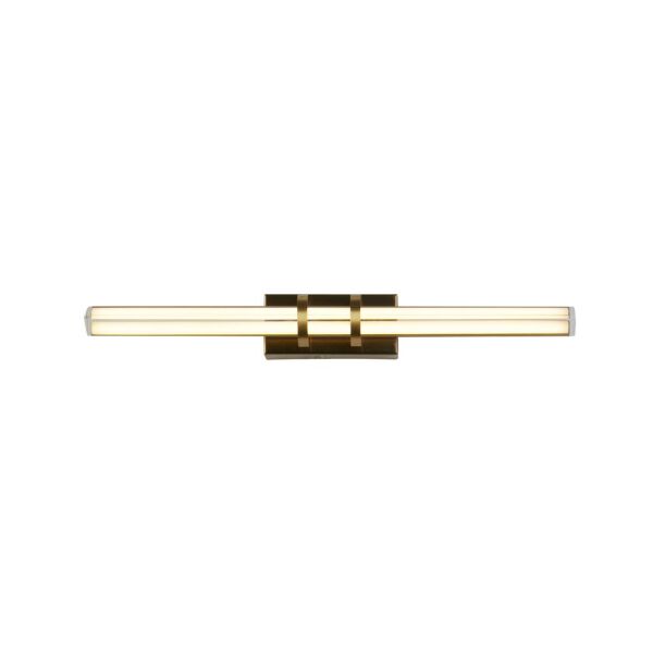 66412SB Parma LED Wall Light, Satin Brass Metal & Clear Glass Searchlight