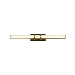 66412SB Parma LED Wall Light, Satin Brass Metal & Clear Glass Searchlight