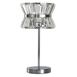 EU59411-2CC Uptown 2Lt Table Lamp - Chrome Metal & Clear Crystal Searchlight
