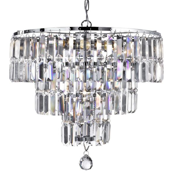 1375-5CC Empire 5Lt Żyrandol - Chrome & Clear kryształ Searchlight