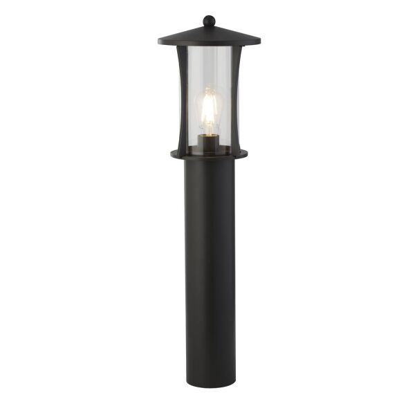 8478-730 Pagoda 730mm Słupek ogrodowy - czarny Metal & Clear szkło, IP44 Searchlight