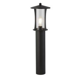 8478-730 Pagoda 730mm Słupek ogrodowy - czarny Metal & Clear szkło, IP44 Searchlight