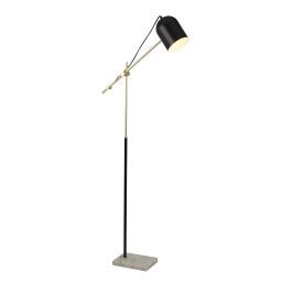 EU60881BK x Odyssey Floor Lamp - Black, Gold & Marble Searchlight
