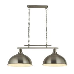 0932-2SS Fusion 2Lt Bar Lampa wisząca - satyna srebrny Metal abażur Searchlight