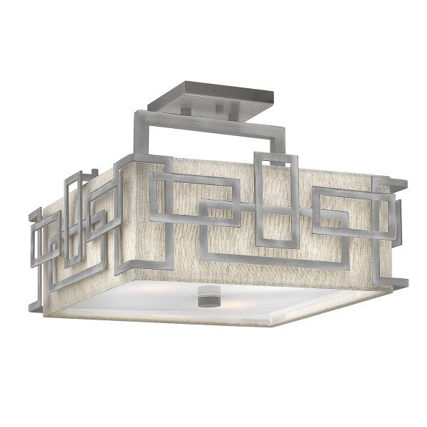 HK-LANZA-SF-AN Lanza 3 Light Semi Flush Mount – antyczny nikiel Elstead - Mega RABATY w koszyku %
