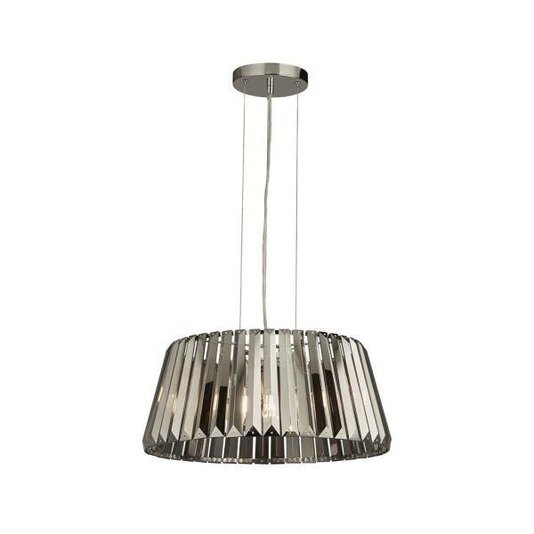 2895-5SM Tiara 5Lt Lampa wisząca - Chrome & Smoked szkło Searchlight