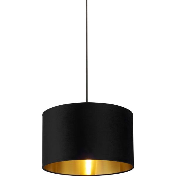 31040BK Black and Gold Velvet Drum Shade Searchlight
