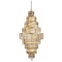 1500SB Empire 13-Light Chandelier - Brass & Champagne Glass Searchlight