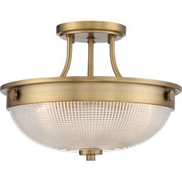 QZ-MANTLE-SF-WS Mantle 2 Light Semi-Flush – wyblakły mosiądz Elstead - Mega RABATY w koszyku %