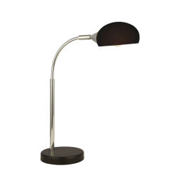 EU3086-1BK Astro Adjustable Black & Chrome Table Lamp - Black Glass Shade Searchlight