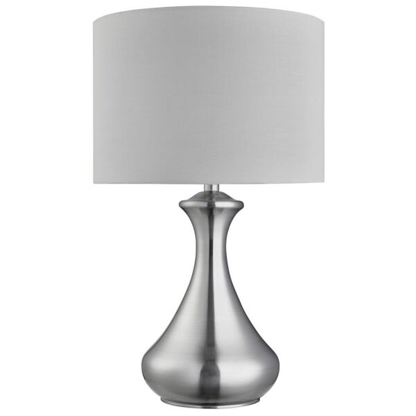 EU2750SS Touch Lampa stołowa - satyna srebrny & Fabric Shade Searchlight