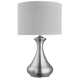 EU2750SS Touch Lampa stołowa - satyna srebrny & Fabric Shade Searchlight