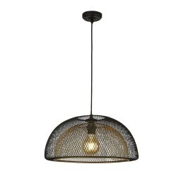 6841BGO Honeycomb Lampa wisząca - czarny Metal & złoty Mesh Searchlight