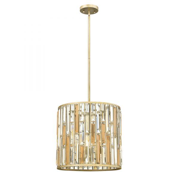 HK-GEMMA-P-B-SL Lampa wisząca Gemma 3 – srebrny listek Elstead - Mega RABATY w koszyku %