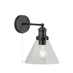 1277BK Pyramid Kinkiet - czarny Metal & szkło abażur Searchlight
