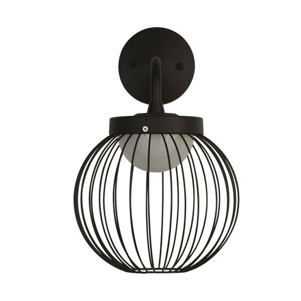 61136BK x Cabin Outdoor Wall Light - Black Metal & Opal Polycarb Searchlight