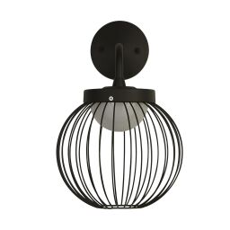 61136BK x Cabin Outdoor Wall Light - Black Metal & Opal Polycarb Searchlight