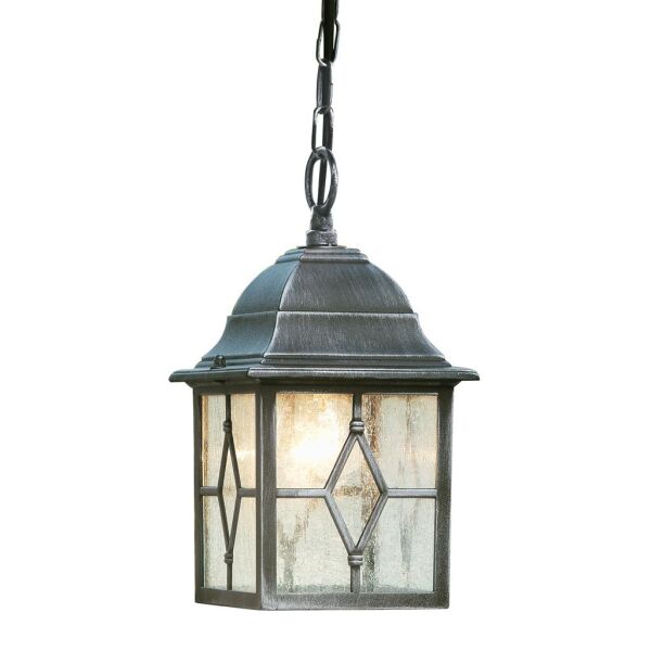 1641 Genoa Lampa wisząca ogrodowa - czarny srebrny Metal & Leaded szkło Searchlight