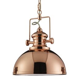 2297CU Louisiana Industrial Lampa wisząca - miedź & Clear Lens Searchlight