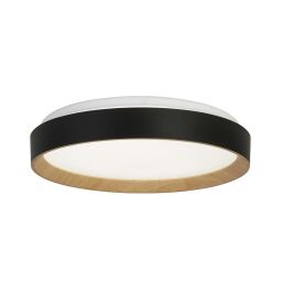 35510-380 Sorrento LED Flush Black with Wood Transfer Searchlight
