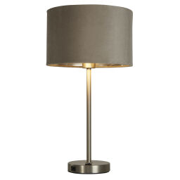 EU58911TA Finn USB Taupe Velvet Table Lamp Searchlight