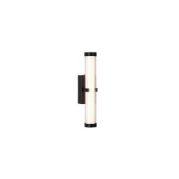 63124-1BK Black Clamp Wall Light With Opal Glass Searchlight