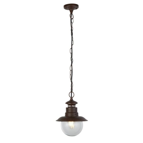 7653RU Station Lampa wisząca ogrodowa - Rustic brązowy & Clear szkło, IP44 Searchlight