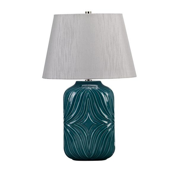 MUSE-TL-TURQSE Lampa stołowa Muse 1 – turkusowa Elstead - Mega RABATY w koszyku %