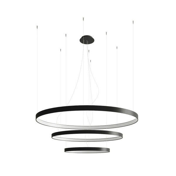 TH.177 Żyrandol RIO 3 55/78/110 czarny LED 4000K Thoro Lighting - Mega RABATY W KOSZYKU %
