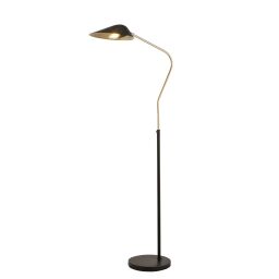 EU60420BK x Swan Floor Lamp - Black/Gold Searchlight