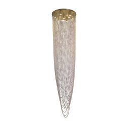10883-10SB Swoop 10Lt Pendant, Satin Brass & Clear Crystal Searchlight