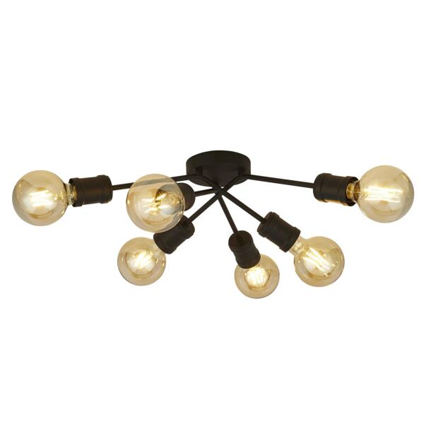 45201-6BK Dance 6Lt Flush Lampa sufitowa - Sand czarny Searchlight