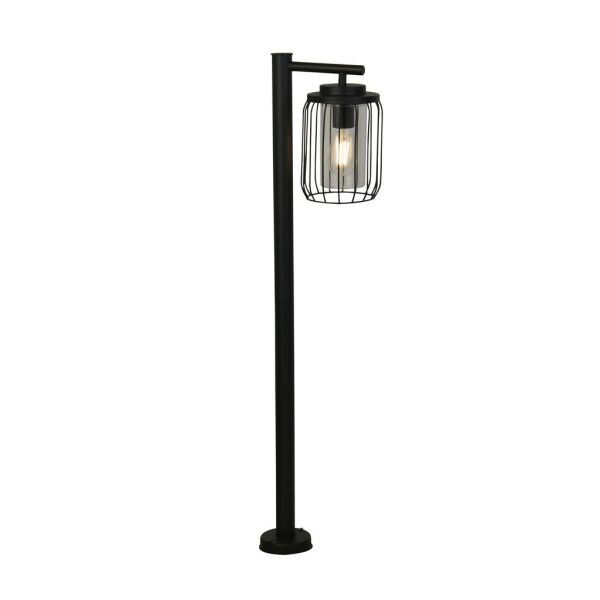 44611BK Reed 1Lt Post Light, Black Metal and PC Shade Searchlight