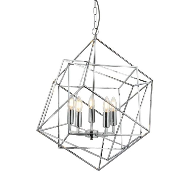 7865-5CC Cube 5Lt Lampa wisząca Lampa sufitowa - Polished Chrome Searchlight
