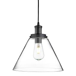 3228BK Pyramid Lampa wisząca - czarny Metal & Clear szkło Shade Searchlight