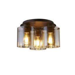 88911-3MO Sweden 3LT Flush - Mocha Metal & Amber Glass Searchlight
