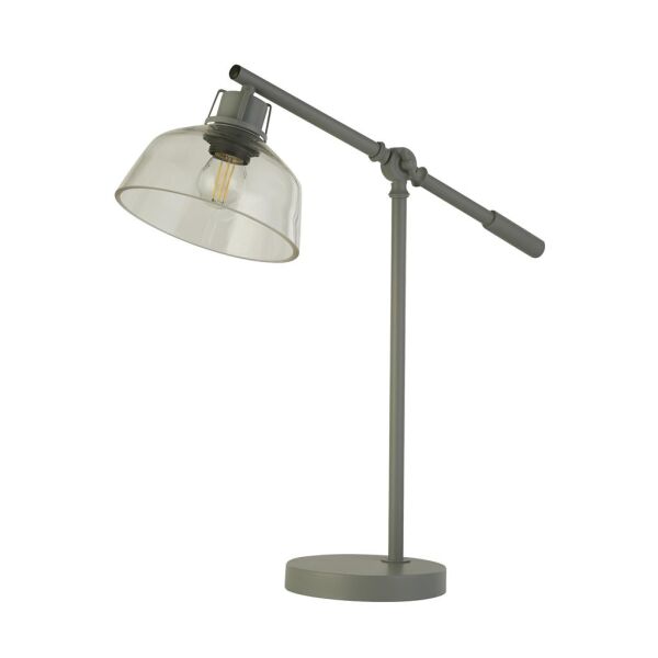 EU60997GY x Canterbury Table Lamp - Clear Glass & Grey Task Searchlight