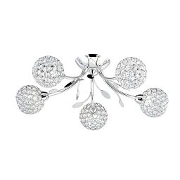 6575-5CC Bellis II 5Lt Semi-Flush - Chrome with Clear szkło Beads Searchlight