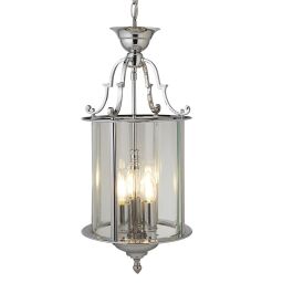3003-10CC Bevelled Lantern 3Lt Lampa wisząca - Chrome & szkło Searchlight
