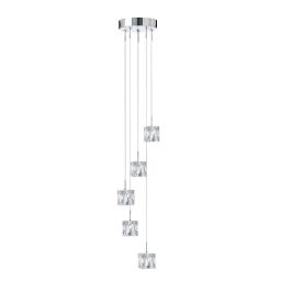 6775-5-LED Ice Cube 5Lt 1.16m LED Multi-Drop Lampa wisząca - szkło & Chrome Searchlight