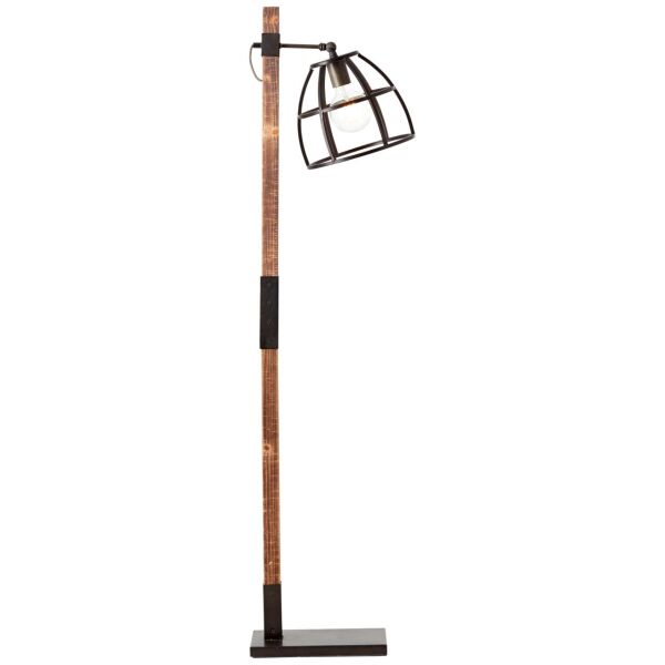 99136/46 Matrix Wood lampa stojąca 1-płomienna czarna stal / drewno
