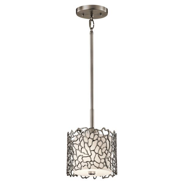 KL-SILVER-CORAL-MP Srebrny Koral 1 Lekka Mini lampa wisząca Elstead - Mega RABATY w koszyku %