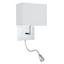 6519CC Hotel LED 2LT Kinkiet - Adjustable Chrome, biały Shade Searchlight