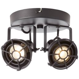 G54324/86 Okrągły reflektor LED Jesper 2-płomieniowy czarny korund