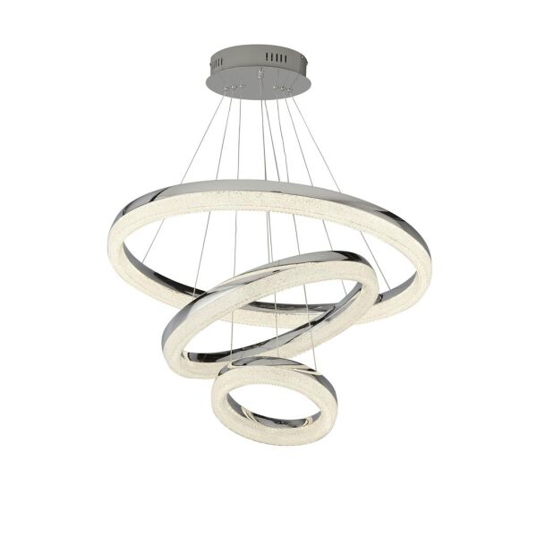 9207-3CC Circle 3Lt LED Lampa wisząca - Chrome & Crushed Ice Searchlight