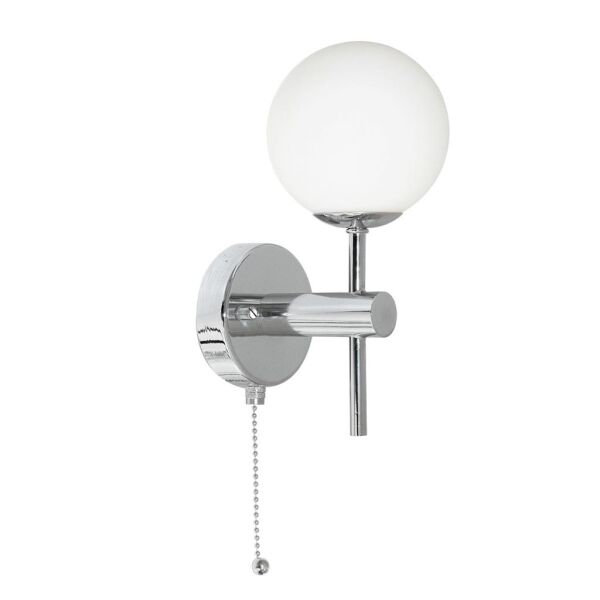 4337-1-LED Global LED łazienkowy Kinkiet - Chrome, Mirror & Opal, IP44 Searchlight