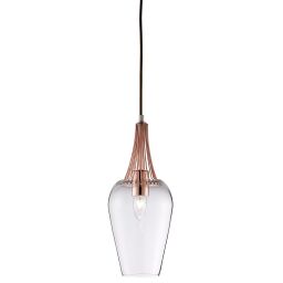 8911CU Whisk Lampa wisząca - miedź & Clear szkło Searchlight