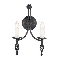BY2-BLACK Belfry 2 Light Kinkiet Czarny Elstead - Mega RABATY w koszyku %